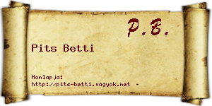 Pits Betti névjegykártya